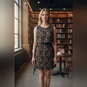 Forever 21 Black Lace Overlay Dress - Size S